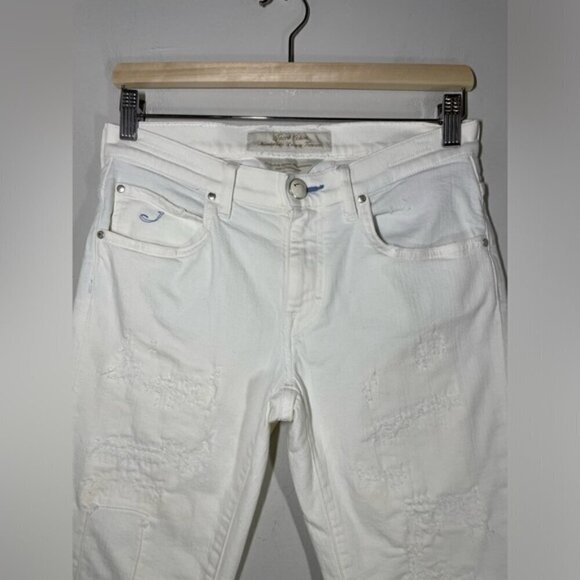 Jacob Cohen Made in Italy White Distressed Straight Leg Jean size 25 - Picture 5 of 11